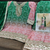 Bottle green heavy chinon printed embroidered palazzo suit