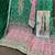 Bottle green heavy chinon printed embroidered palazzo suit
