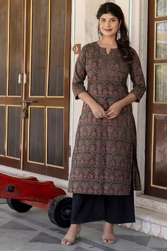Multi  pure cotton printed kurti for women