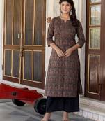 Multi  pure cotton printed kurti for women