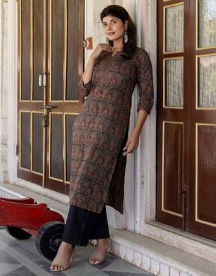 Multi  pure cotton printed kurti for women 3