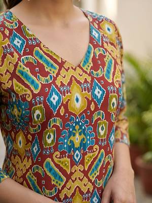 Multi  pure cotton printed kurti for women 3