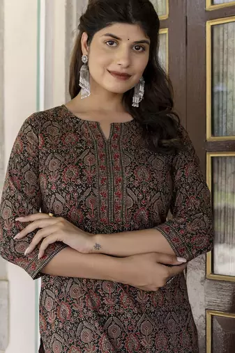 Multi  pure cotton printed kurti for women