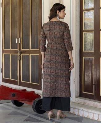 Multi  pure cotton printed kurti for women 5
