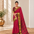 Kumkum red zari woven silk blend traditional saree with blouse