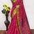Kumkum red zari woven silk blend traditional saree with blouse