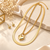 Anti-Tarnish Golden Heart Lock Charm Double Layer Chain Necklace – Elegant Everyday Jewellery