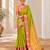 Mehendi green zari woven silk blend traditional saree with blouse