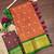 Orange zari woven silk blend traditional saree with blouse
