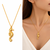 Anti-Tarnish Golden Seahorse Charm Pendant Necklace – Elegant Ocean-Inspired Designer Neck Chain