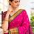 Pink zari woven silk blend traditional saree with blouse