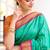 Rama green zari woven silk blend traditional saree with blouse