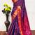 Purple zari woven silk blend traditional saree with blouse