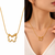 Anti-Tarnish Elegant Golden Abstract Floral Pendant Neck Chain – Stylish Everyday Wear Jewellery