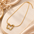 Anti-Tarnish Elegant Golden Abstract Floral Pendant Neck Chain – Stylish Everyday Wear Jewellery