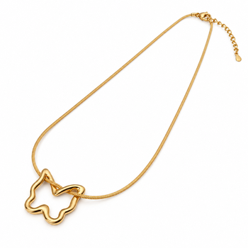 Anti-Tarnish Elegant Golden Abstract Floral Pendant Neck Chain – Stylish Everyday Wear Jewellery 3