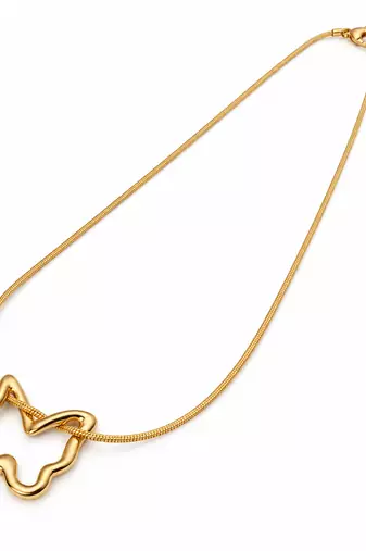 Anti-Tarnish Elegant Golden Abstract Floral Pendant Neck Chain – Stylish Everyday Wear Jewellery