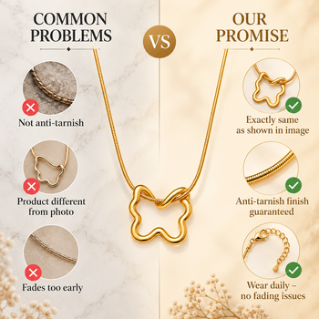 Anti-Tarnish Elegant Golden Abstract Floral Pendant Neck Chain – Stylish Everyday Wear Jewellery 4