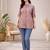 Lavender cotton blend printed short kurtis