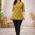 Mustard cotton blend printed short kurtis