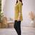 Mustard cotton blend printed short kurtis