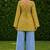 Mustard cotton blend printed short kurtis