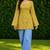 Mustard cotton blend printed short kurtis