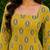 Mustard cotton blend printed short kurtis