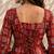 Red cotton blend printed short kurtis