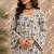 Ivory cotton blend printed short kurtis