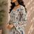 Ivory cotton blend printed short kurtis
