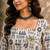 Ivory cotton blend printed short kurtis