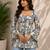 White cotton blend printed short kurtis
