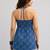 Blue cotton blend printed short kurtis