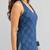 Blue cotton blend printed short kurtis