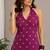 Wine cotton blend printed short kurtis