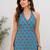 Blue cotton blend printed short kurtis