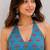 Blue cotton blend printed short kurtis