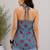 Blue cotton blend printed short kurtis