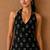 Black cotton blend printed short kurtis