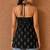 Black cotton blend printed short kurtis