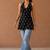 Black cotton blend printed short kurtis