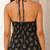 Black cotton blend printed short kurtis