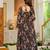 Black blended cotton printed kurta sets
