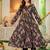 Black blended cotton printed kurta sets