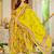 Yellow blended cotton printed kurta sets