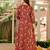 Red blended cotton printed kurta sets