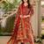 Red blended cotton printed kurta sets