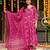 Pink blended cotton printed kurta sets