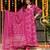 Pink blended cotton printed kurta sets